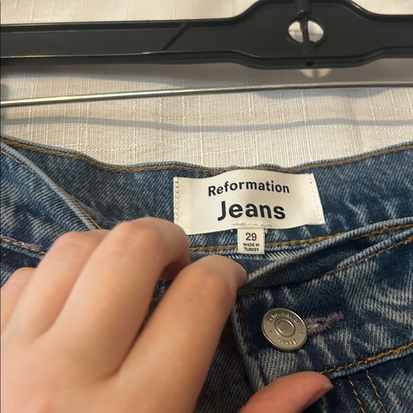 NWT Reformation Nila Long Denim Skirt in Medium Wash Denim Blue Galway 29 - Picture 5 of 12